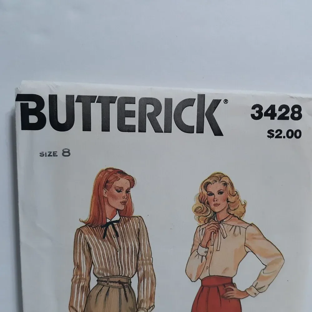 Vintage Butterick 3428 Sewing Pattern NEW Womens A-Line Skirt Size 8 Belt Loops